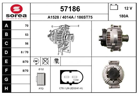 Generator / Alternator 57186 EAI