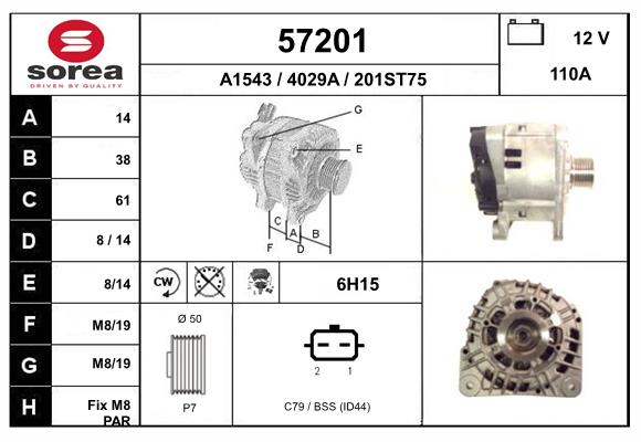 Generator / Alternator 57201 EAI