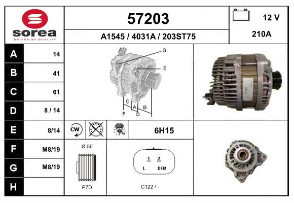 Generator / Alternator 57203 EAI