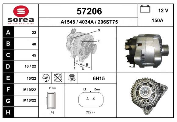 Generator / Alternator 57206 EAI