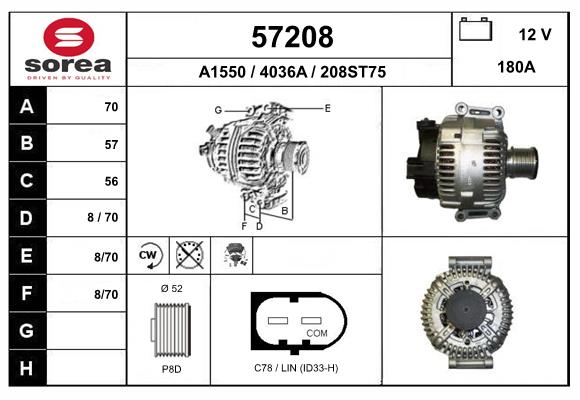 Generator / Alternator 57208 EAI
