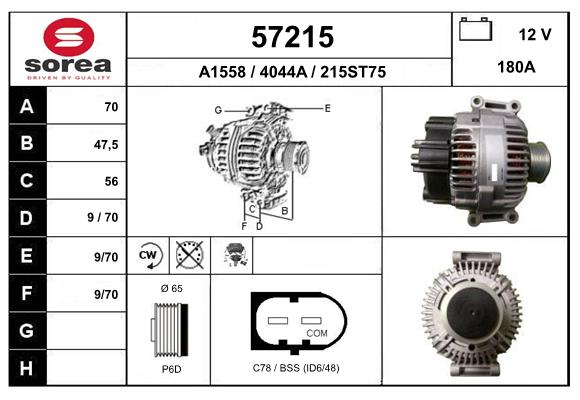 Generator / Alternator 57215 EAI
