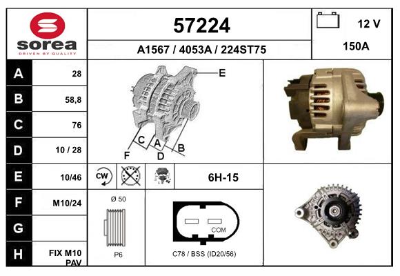 Generator / Alternator 57224 EAI