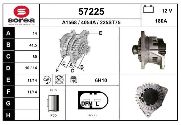 Generator / Alternator 57225 EAI