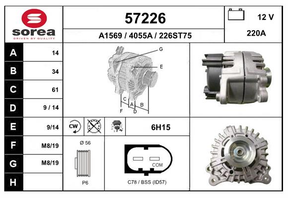 Generator / Alternator 57226 EAI