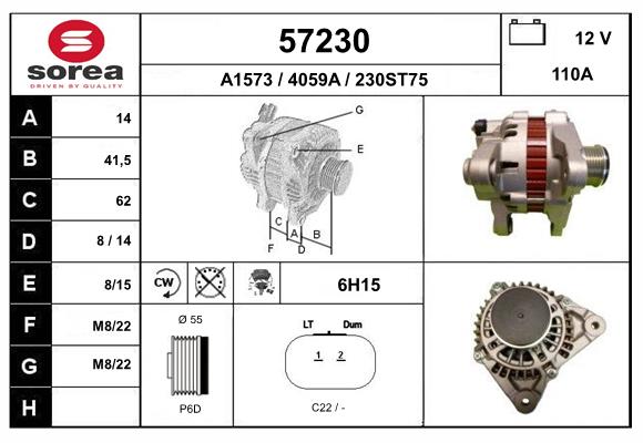 Generator / Alternator 57230 EAI