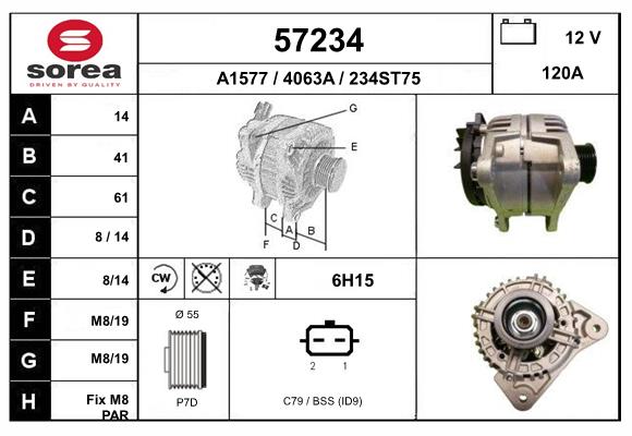 Generator / Alternator 57234 EAI