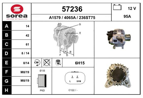Generator / Alternator 57236 EAI