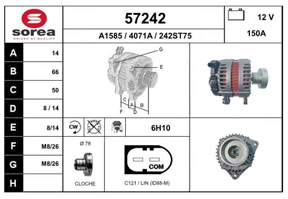 Generator / Alternator 57242 EAI