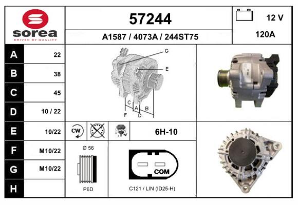 Generator / Alternator 57244 EAI