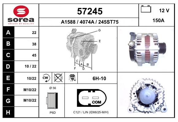 Generator / Alternator 57245 EAI
