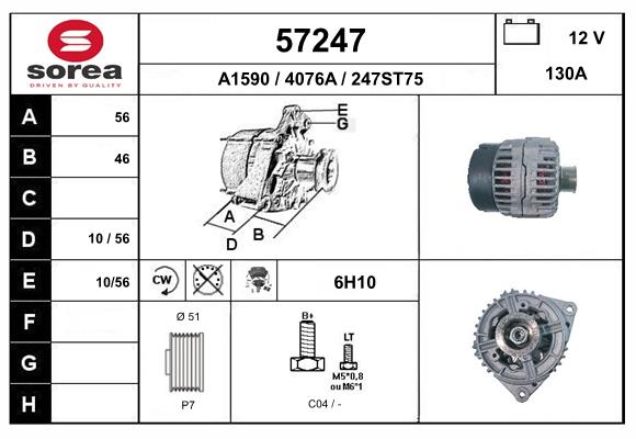 Generator / Alternator 57247 EAI