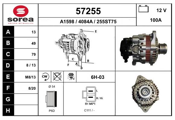 Generator / Alternator 57255 EAI