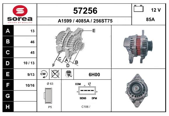 Generator / Alternator 57256 EAI