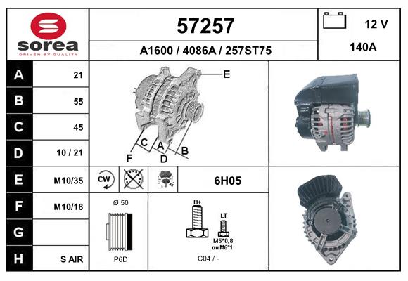 Generator / Alternator 57257 EAI
