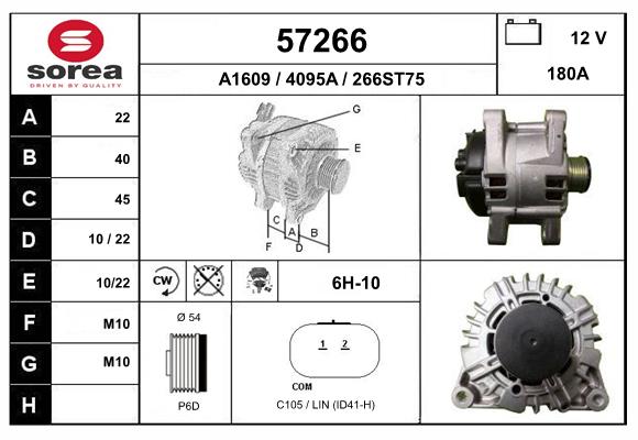 Generator / Alternator 57266 EAI