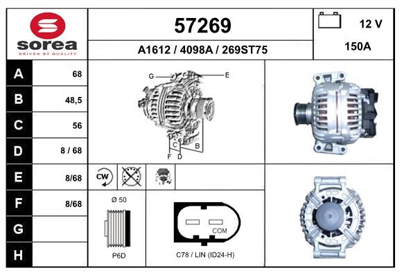 Generator / Alternator 57269 EAI