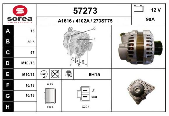Generator / Alternator 57273 EAI
