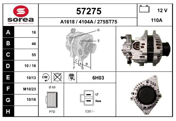 Generator / Alternator 57275 EAI