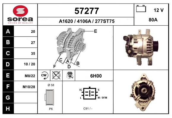 Generator / Alternator 57277 EAI