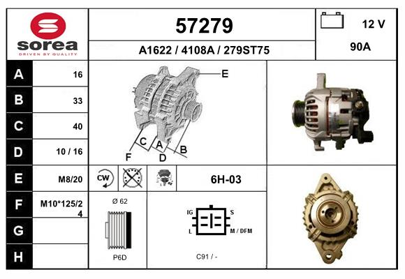 Generator / Alternator 57279 EAI