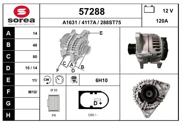 Generator / Alternator 57288 EAI