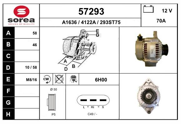 Generator / Alternator 57293 EAI