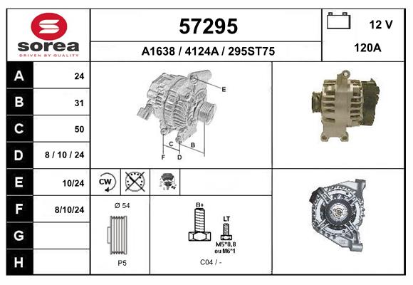 Generator / Alternator 57295 EAI