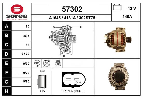 Generator / Alternator 57302 EAI