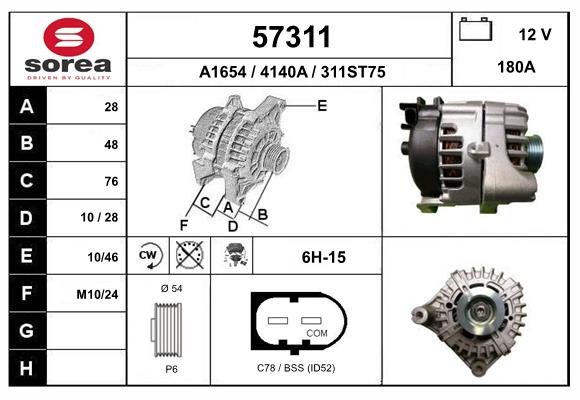 Generator / Alternator 57311 EAI