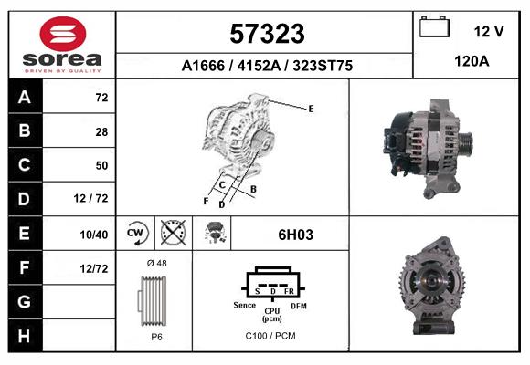 Generator / Alternator 57323 EAI
