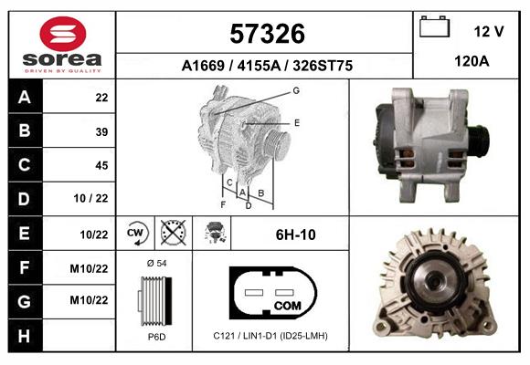 Generator / Alternator 57326 EAI