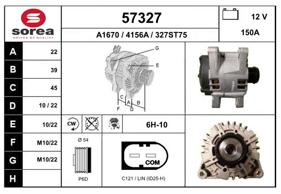 Generator / Alternator 57327 EAI
