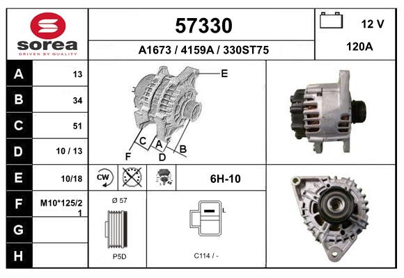 Generator / Alternator 57330 EAI