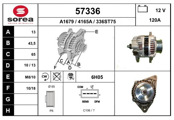 Generator / Alternator 57336 EAI