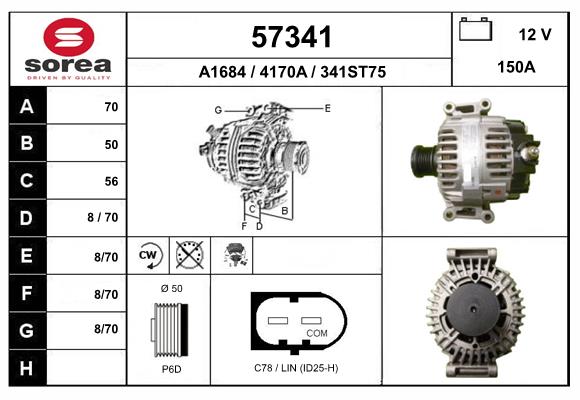 Generator / Alternator 57341 EAI