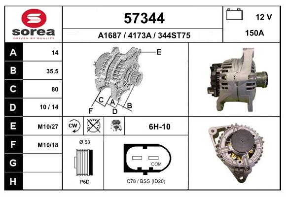 Generator / Alternator 57344 EAI
