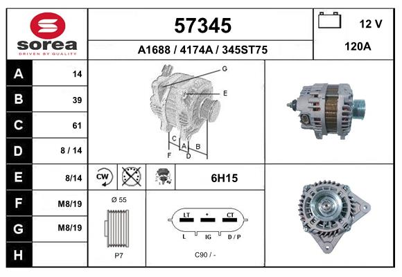 Generator / Alternator 57345 EAI