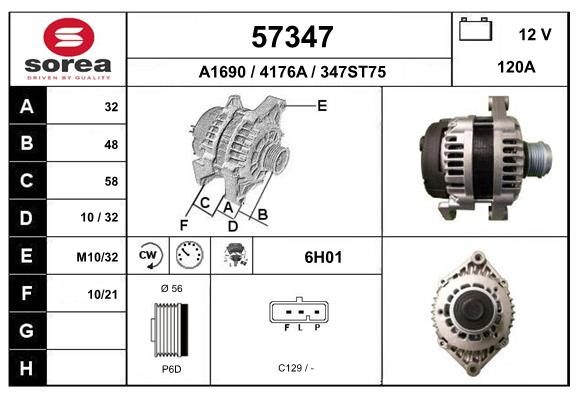 Generator / Alternator 57347 EAI