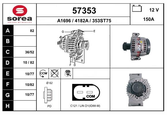 Generator / Alternator 57353 EAI