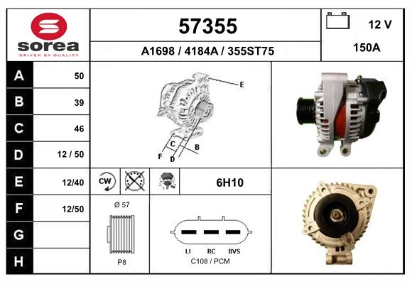 Generator / Alternator 57355 EAI