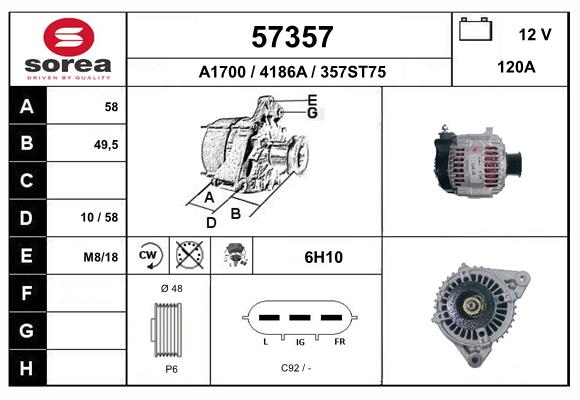 Generator / Alternator 57357 EAI