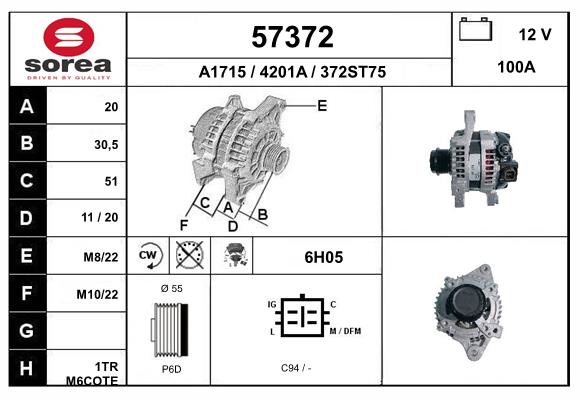 Generator / Alternator 57372 EAI