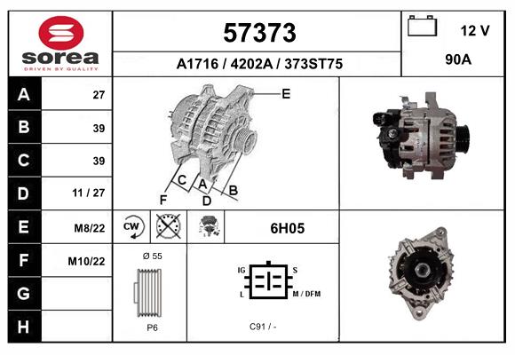 Generator / Alternator 57373 EAI