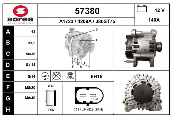 Generator / Alternator 57380 EAI
