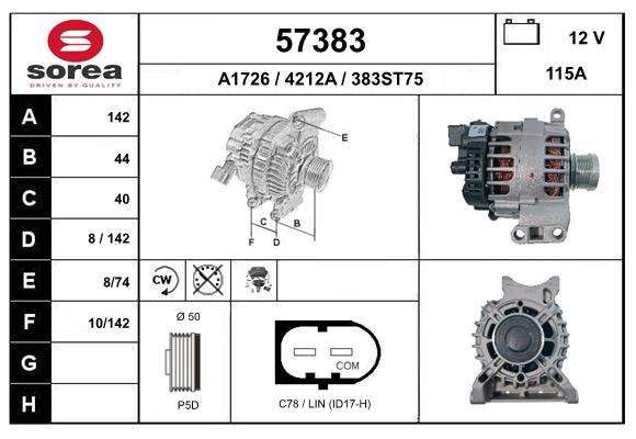 Generator / Alternator 57383 EAI