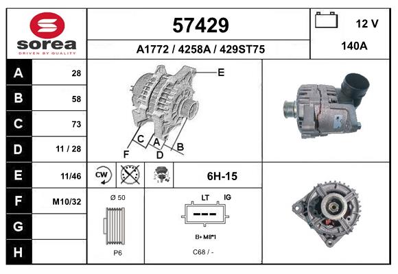 Generator / Alternator 57429 EAI