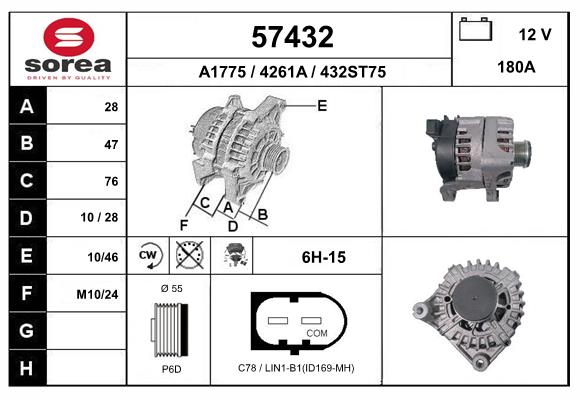 Generator / Alternator 57432 EAI