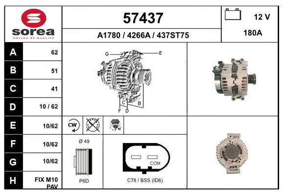 Generator / Alternator 57437 EAI