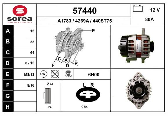 Generator / Alternator 57440 EAI